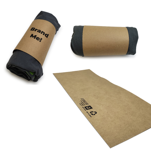 1000 Stk. - WRAP BAND: Markenetikett individuell bedruckt auf glänzendem oder mattem Zellophan-beschichtetem / unbeschichtetem Papier